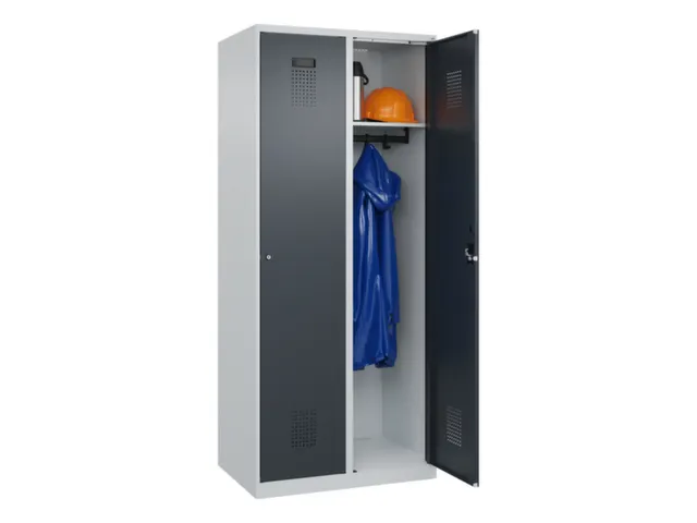 locker,HxBxD 1850x800x500mm,2vak,vak B 400mm,cil.-slot,staand op vloer