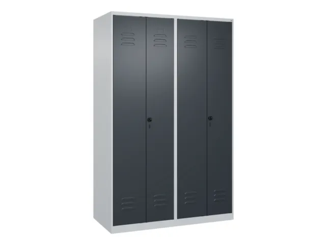 armoire vestiaire noir et blanc HxlxP 1850x1200x500mm 4compart.
