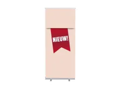 Roll-Banner 85x200 complete set met print "NIEUW" Rood