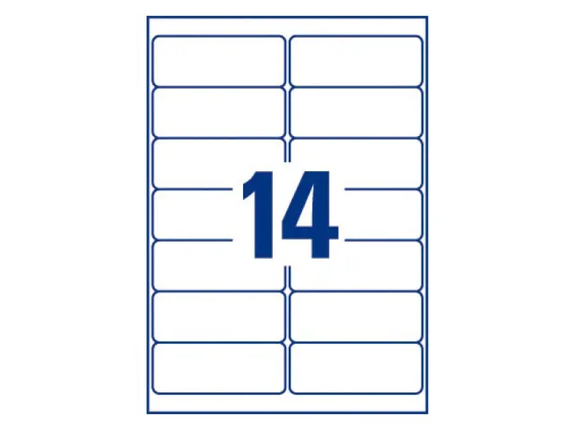 inkjetetiket Avery 99,1x38,1mm wit 100 vel 14 etiketten per vel