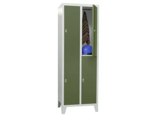 lockerkast,HxBxD 1850x600x500mm,2x2vakken,RAL7035,front RAL6011 - 2