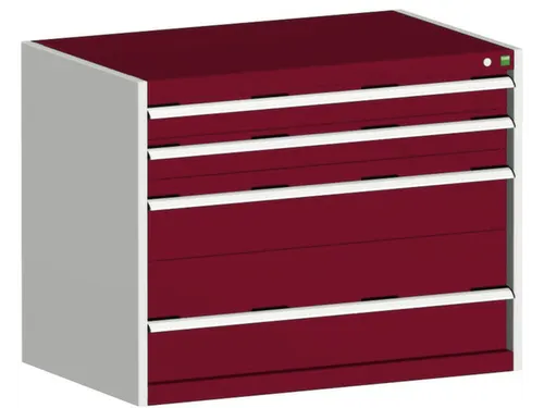 ladekast 800x1050x650mm 4laden zware lasten RAL7035 front RAL3004