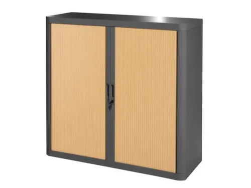 Roldeurkast HxBxD 1040x1100x415mm 2 Oh Romp Antraciet Front Beuken