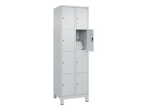 lockerkast,HxBxD 1950x600x500mm,2x4vakken,vak B 300mm,cil.-slot,voeten