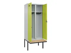 locker met bank,voor scheiding van kleding,HxBxD 2120x800x815mm,2vak