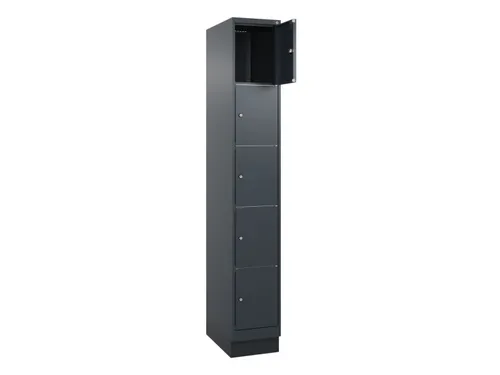 lockerkast,HxBxD 1950x300x500mm,1x5vakken,vak B 300mm,cil.-slot,sokkel
