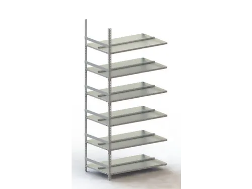 Schroefstelling Aanbouwveld Ral7035 1850x1002x604mm 6legborden 80kg