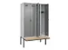 locker met bank,voor scheiding van kleding,HxBxD 2120x1200x815mm,4vak