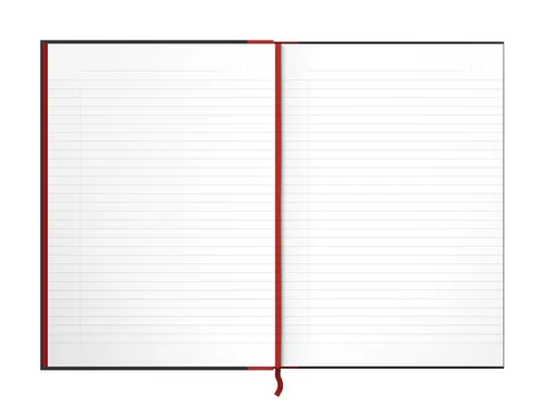 Notitieboek Oxford Black n' Red A4 96vel lijn zwart
