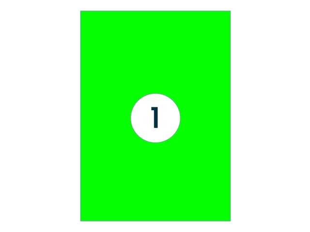 Etiquette Rillprint 210x297mm vert fluo 100 étiquettes