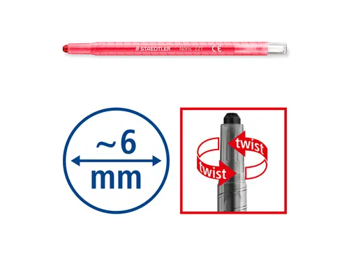 Waxpotlood Staedtler Norix twister set 12 kleuren