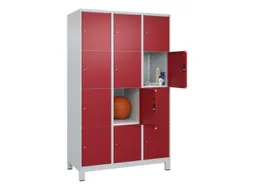 lockerkast,HxBxD 1950x1200x500mm,3x4vakken,vak B 400mm,cil.-slot