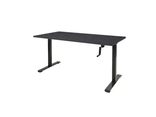 Dextro Slinger Bureau Zit-sta T-poot 160x80 Hout Zwart 25mm Zwart