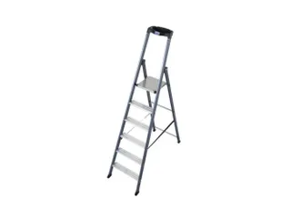 trapladder,eenzijdig,6treden,bordes met profiel,Stand H 1,3m - 1