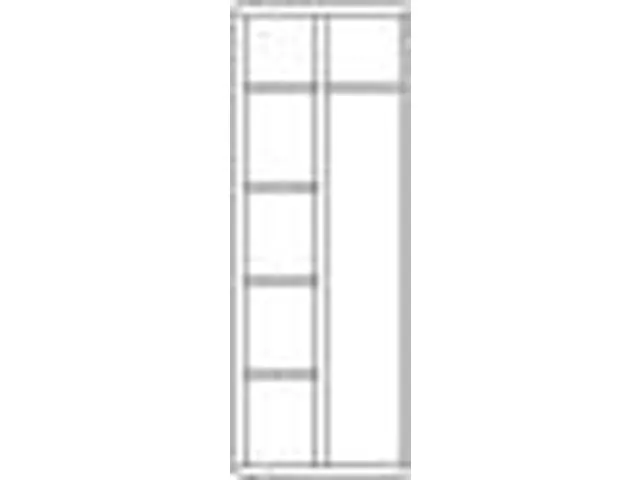 kleding-/wasgoedkast,HxBxD 1850x600x500mm,RAL7035,front RAL6011