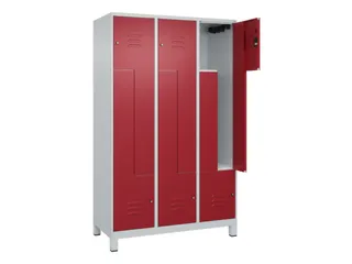 Z-garderobekast,HxBxD 1950x1200x500mm,vak B 200/400mm,cil.-slot,voeten - 2