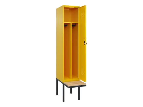 locker met bank,voor scheiding van kleding,HxBxD 2120x400x815mm,1vak