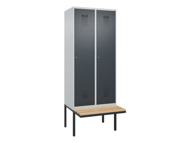 locker met bank,voor scheiding van kleding,HxBxD 2120x800x815mm,2vak