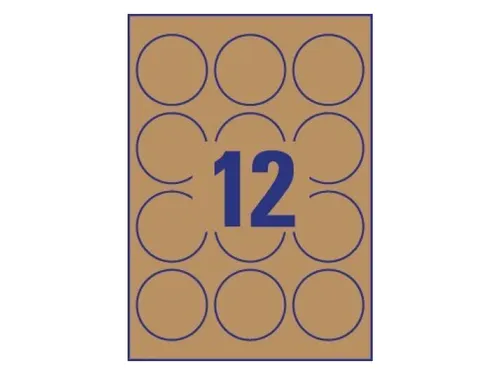 Productetiket Avery L7106-20 60mm Bruin 240stuks