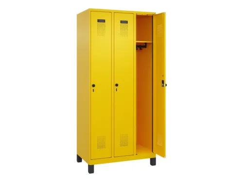 locker,HxBxD 1950x900x500mm,3vak,vak B 300mm,draaigrendel,voeten