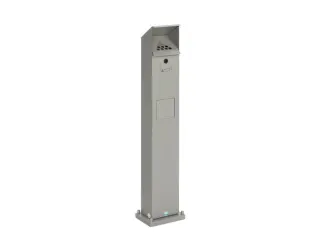 Combi-asbakstaander vierkant staal 2/5 liter 1150x180x150mm Zilver - 2