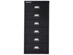 kantoor-ladekast HxBxD 590x278x380mm 6 laden romp + front zwart staal