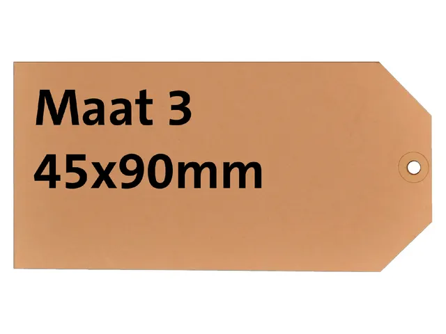 Label karton nr 3 200gr 45x90mm chamois 1000 stuks