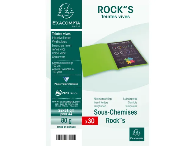 30 Inlegmappen ROCK''S 80 22x31cm Citroengeel