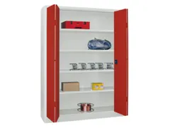 Vouwdeurkast 1950x1500x400mm 4legborden Verzinkt Ral7035 Front Ral3000