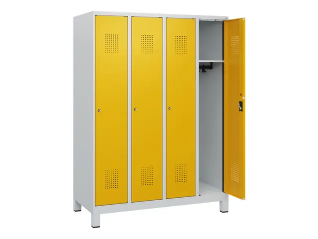 schoollocker,HxBxD 1630x1200x500mm,4vak,vak B 300mm,cil.-slot,voeten