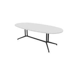 vergadertafel,HxBxD 740x2400x1100mm,ovaal,V-vormonderstel donkergrijs