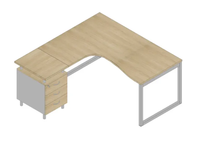 Bureauset Bureau Staand Ladeblok Links 730x1600x1650mm Eiken