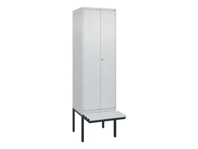 PBM-locker met bank,HxBxD 2120x600x815mm,2vak,vak B 300mm,cil.-slot