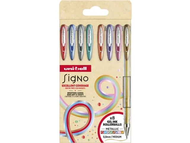 Signo Metallic roller assorti, etui van 8 stuks