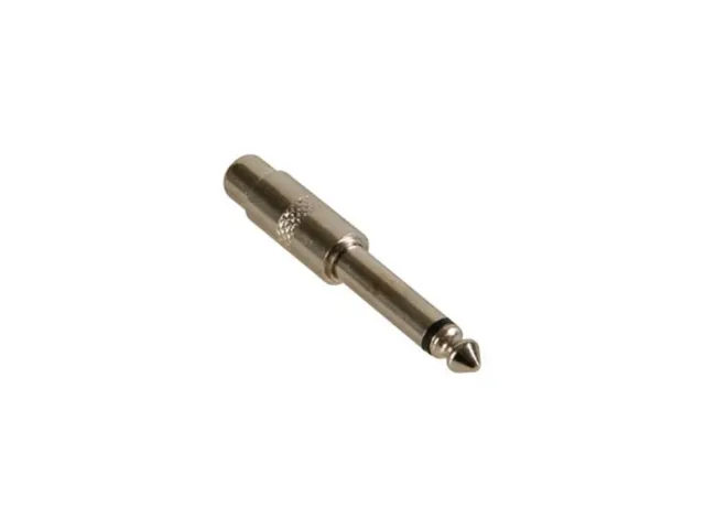 Vrouwelijke RCA Plug Naar Mannelijke 6.35mm Mono Jack - Nikkel