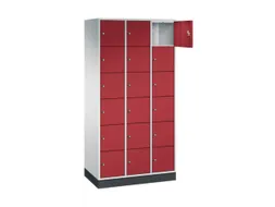 lockerkast,RAL 7035/RAL 3003,HxBxD 1950x920x500mm,3x6vakken,cil.-slot