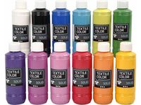 Textielverf dekkend assorti/ds12xfl250ml