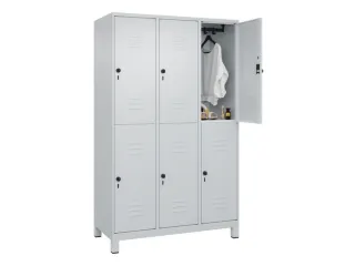 dubbeldekse locker,HxBxD 1950x1200x500mm,3x2vak.,vak B 400mm - 3