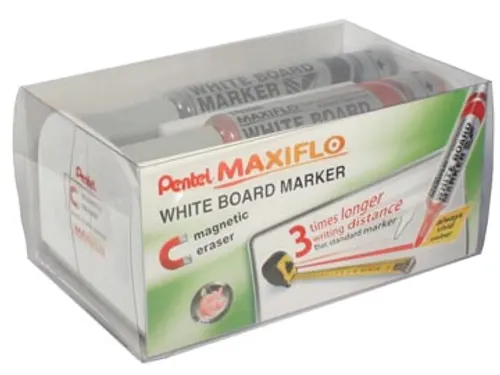 Set 4 stuks Assorti Whiteboard Marker Maxiflo 6mm + Bordwisser