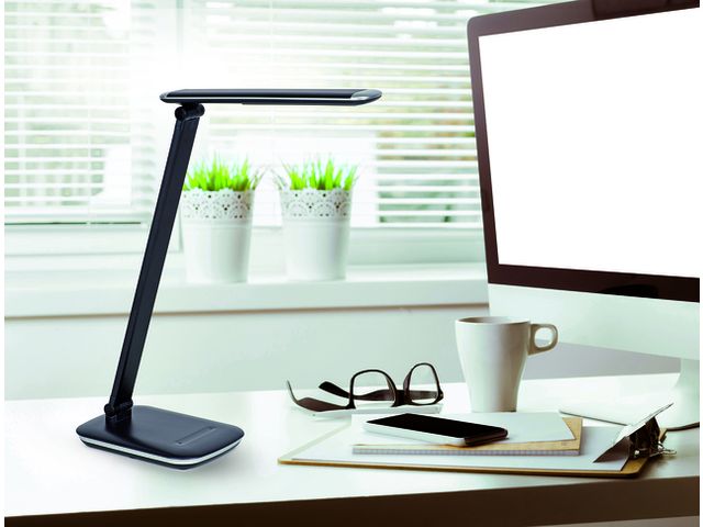 Lampe de bureau ajustable avec prise USB - Noir