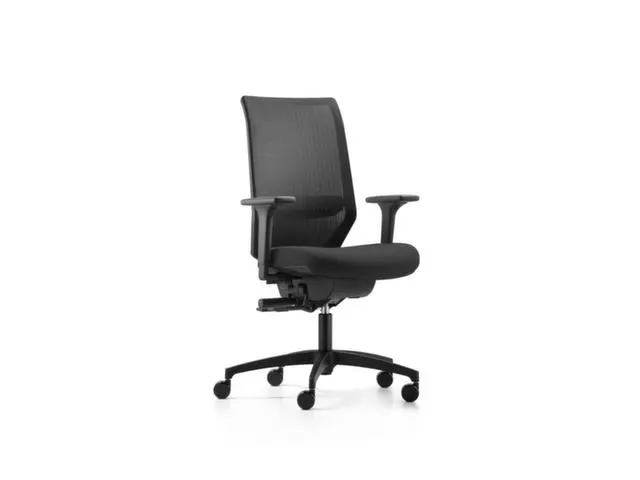 Dauphin Bureaustoel Shapemesh Plus Hoge Rug Zwart