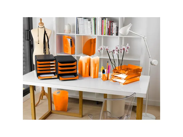 ECOBIN Papiermand 15 L oranje transparant