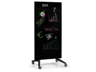 Mobiel Glasbord Zwart Magnetisch 90x175Cm - 7