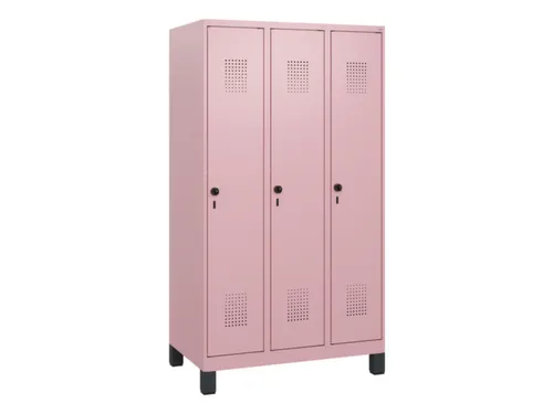 schoollocker,HxBxD 1630x900x500mm,3vak,vak B 300mm,draaigrendel,voeten