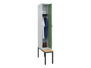 locker met bank,HxBxD 2120x300x815mm,1vak,vak B 300mm,draaigrendel - 1
