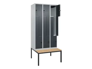 Z-garderobekast,HxBxD 2120x900x815mm,6vak,vak B 300mm,draaigrendel - 2
