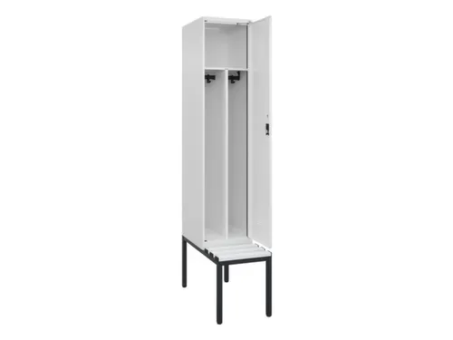 locker met bank,voor scheiding van kleding,HxBxD 2120x400x815mm,1vak