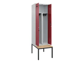 PBM-locker met bank,HxBxD 2120x600x815mm,2vak,vak B 300mm - 1