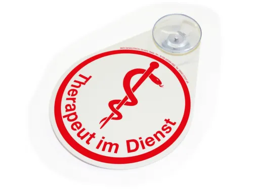 aanwijzingsbord,m. zuignap,v. binnen,"Dienstdoende therapeut"
