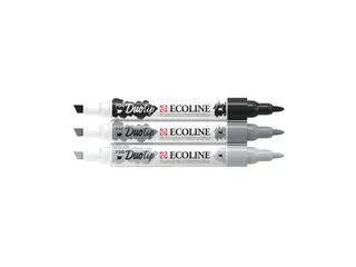 Duotip Talens Ecoline set à 3 stuks zwart en grijs - 3